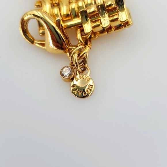 Ann Taylor Gold Tone Mesh & Crystal Necklace - Picture 5 of 7